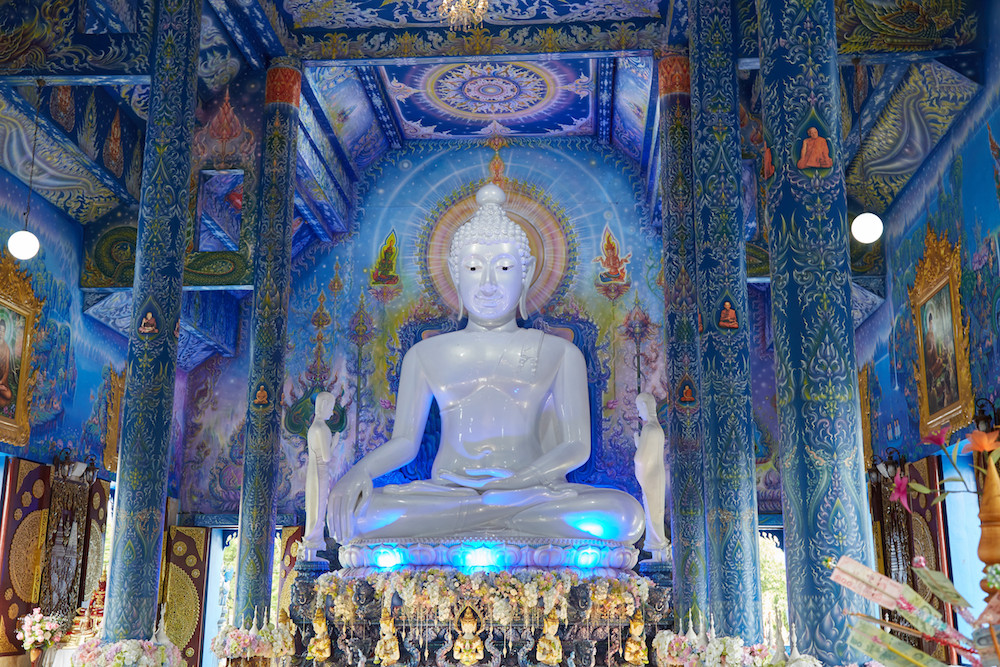 Blue Temple Buddha Lights Chiang Rai