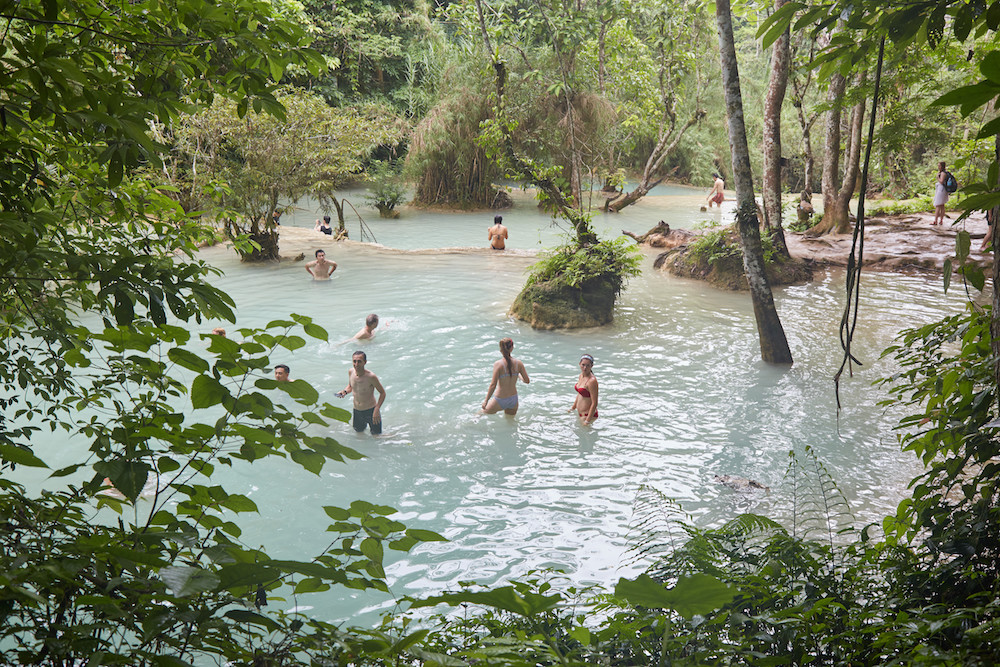Kuang Si Falls Swimming
