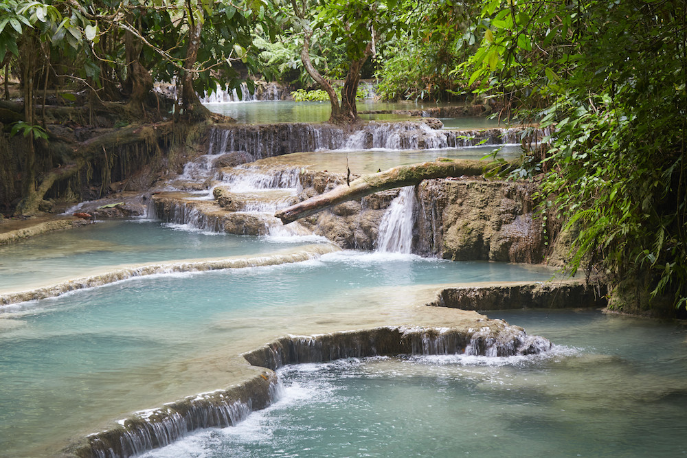 Kuang Si Waterfall Cascade